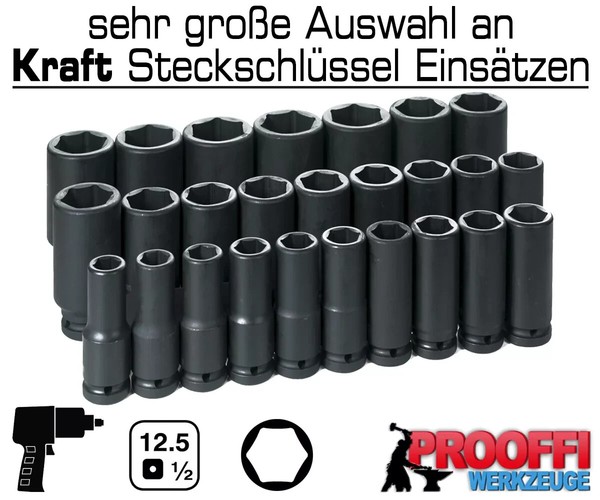 "10-Tlg Lange Kraft Schlagschrauber Stecknuss 1/2\" SteckschlüSsel 10Mm - 24Mm Sat"-image