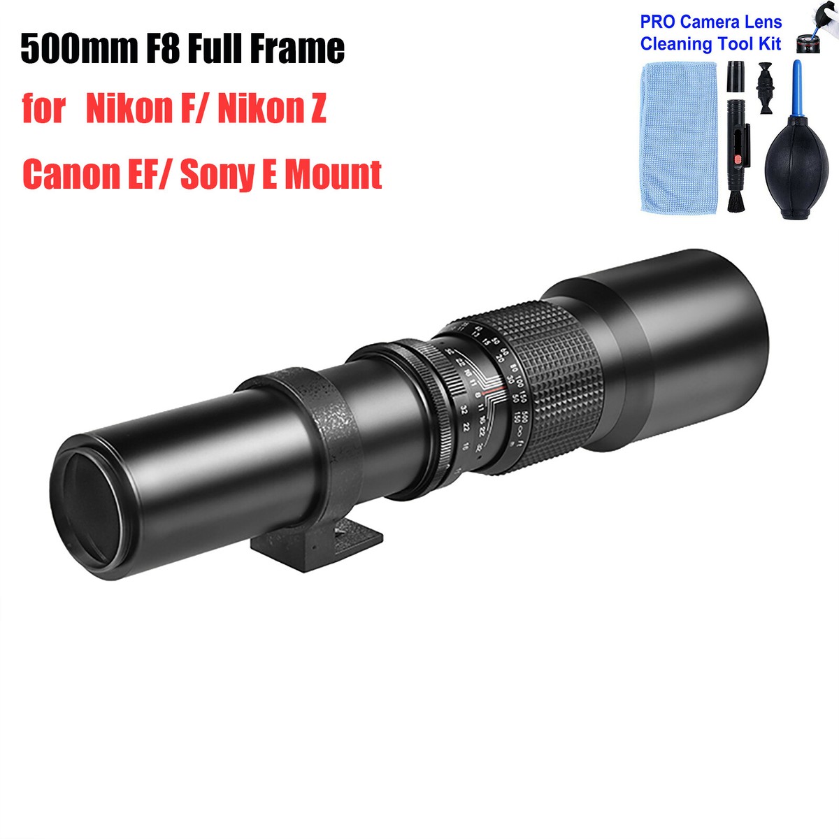 500mm F8 Manual Telephoto Lens Full Frame for Canon EF/Nikon F