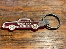 Racin Rick O'Brien key chain red car plastic vintage