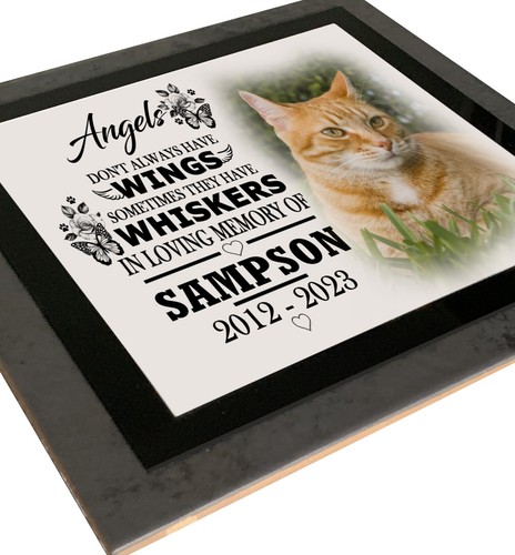 Lápida para mascotas, marcador de tumba, lápida y placa fotográfica, jardín exterior monumento conmemorativo - Imagen 8 de 19