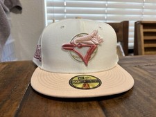 Hat Club Toronto Blue Jays Off White Apricot Gold New Era Fitted 7 3/4 Peach UV