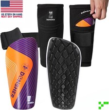 Soccer Shin Guards w/ Sleeves Set Kids/Youth/Adult Pad XS S M L 5.7"-8" F tbol