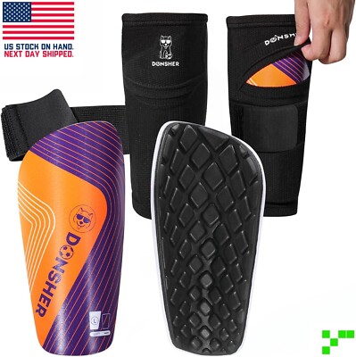 Soccer Shin Guards w/ Sleeves Set Kids/Youth/Adult Pad XS S M L 5.7''-8'' Fútbol