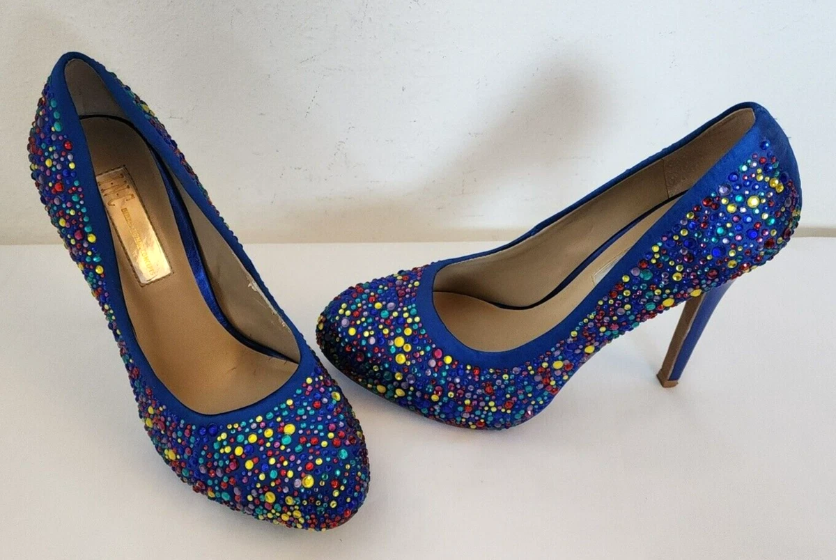 INC International Concepts Women s Blue Colorful Crystal Studded
