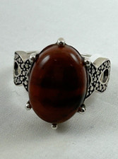 Vintage Sterling Silver RED JASPER Ring Size 7 3/4
