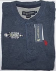 US POLO ASSN Mens Henley Fleece Pullover Large Stretch Rinse Blue NWT