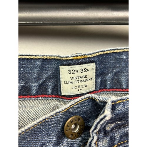 J.Crew Mens Vintage Slim Straight Blue Jeans Size 32x32 Denim Pants - Picture 4 of 6