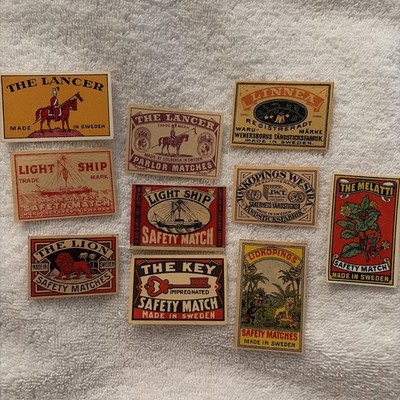 MATCHBOX LABELS-1940's-70's-Lot x 10 Unsorted-What You See is What You Get-#40