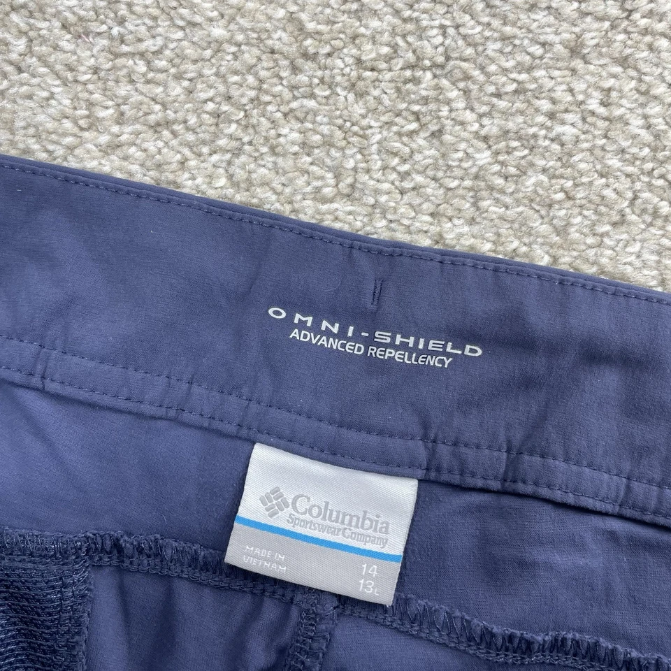 Columbia Anytime Outdoor Women Shorts Size 14 Bermuda Navy Blue 11" Inseam 65-29 - Image 3 of 4