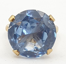 Rose Gold 18k 18ct 750 Blue Spinel Ring Color UV Change  Size J   5.5g