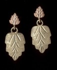 14K 1.18 Gram 19mm Solid Yellow & Rose Gold Tree Leaf Petal Plant Earrings Ij — photo 1