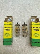 NOS NIB Amperex 6DJ8 ECC88 Matching Pair Dimple A-Frame Holland 6922 CCA
