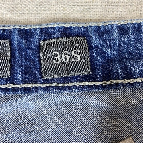 BKE JAKE Buckle Boot Leg Herren Blue Jeans 36Sx30 Straight Medium Wash Distressed - Bild 3 von 10