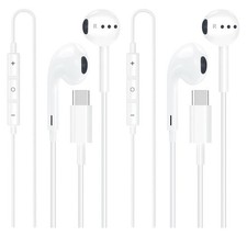 USB Type-C Wired Earbuds Earphones with Mic Volume Control HiFi Stereo Noise Iso