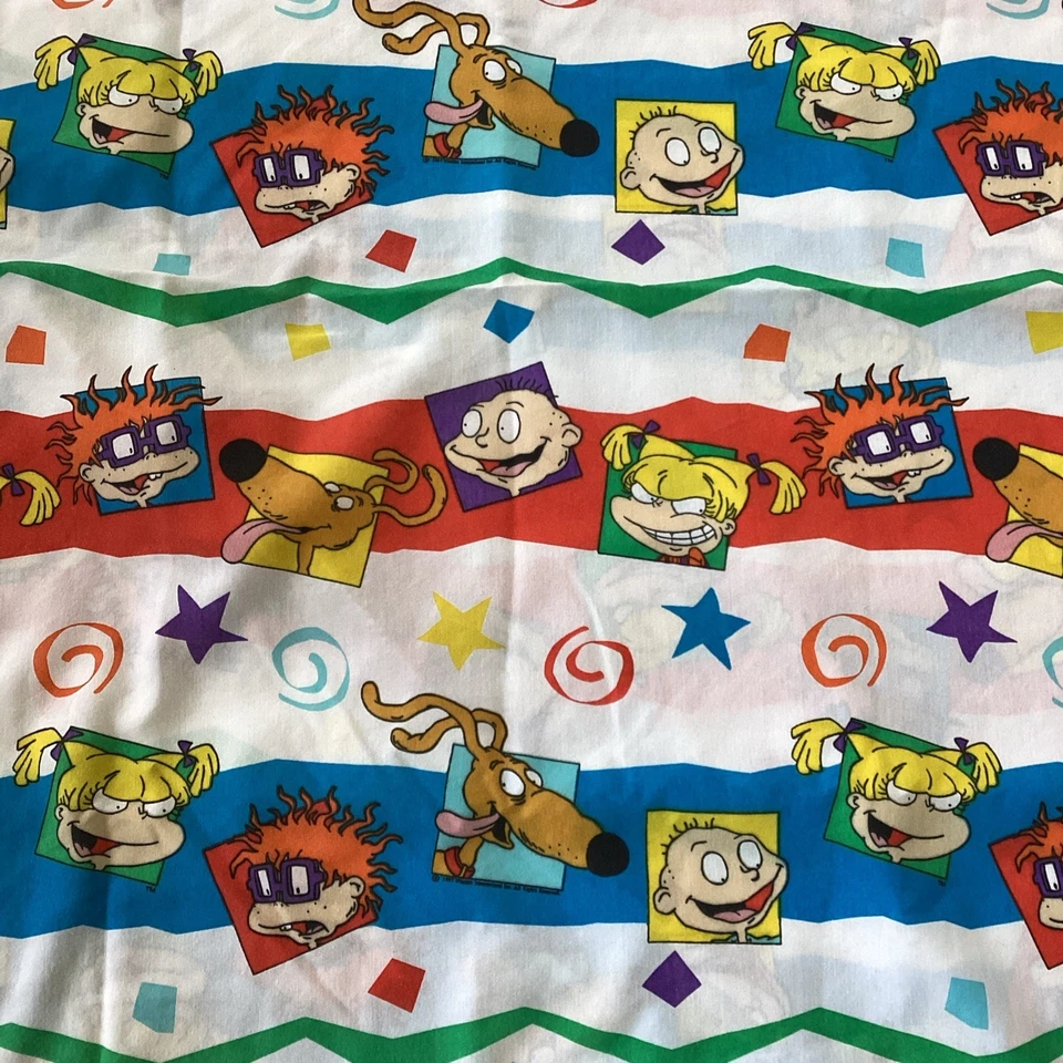 Sábana bajera plana doble de tela Tommy Angelica Nickelodeon Rugrats de colección de los años 90 de los años 90 Foto 2 de 4