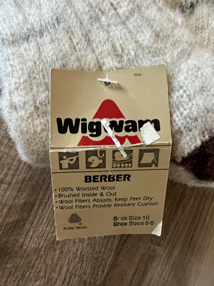 Calcetines Wigwam Para Hombre Calcetín Talla 10 Natural Marrón Beréber 100% Lana Hechos en EE. UU. Foto 2 de 4