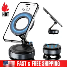 360° Adjustable Magnetic Vacuum Suction Cup Car Phone Holder Mount for MagSafe