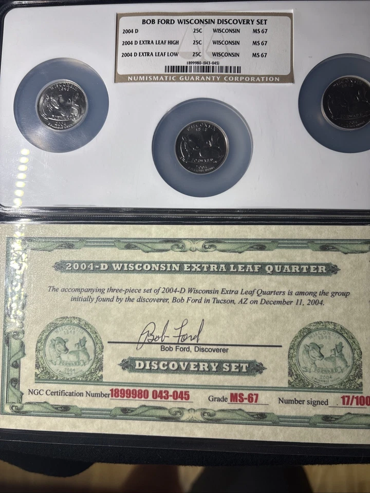 2004-D Wisconsin Extra Leaf Quarter Set - Bob Ford Discovery Set NGC MS67 - Image 2 of 4