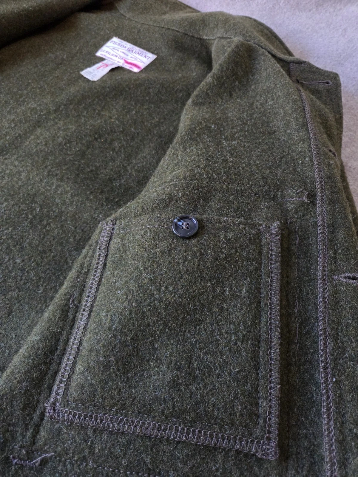 Filson Mackinaw Wool Cruiser Jacket | Size 40 | Forest Green | MSRP $599 | MiUSA - product detail image 5