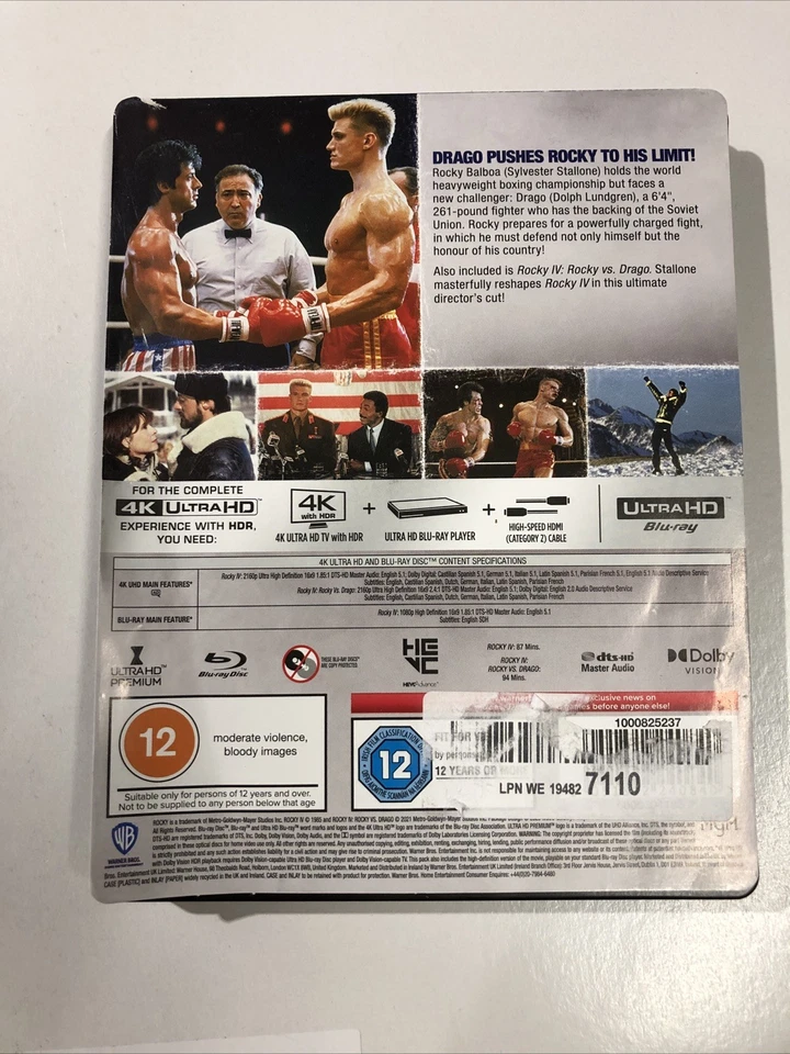 Rocky IV Steelbook [4K Ultra HD] [1985] [Blu-ray] [Region Free] - Image 2 of 4