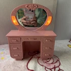 VTG Barbie Doll Furniture Light Up Vanity Dresser (works) made by M & C