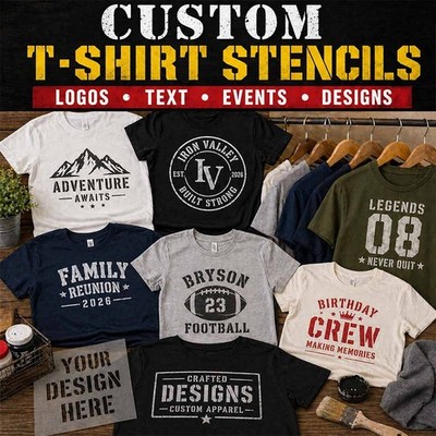 Custom T-Shirt Stencil Logo Text Event Shirt 10 Mil Mylar Template