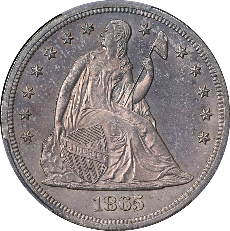 1865 Seated Liberty Dollar Proof PCGS PR64 Nice Eye Appeal Strong Strike
