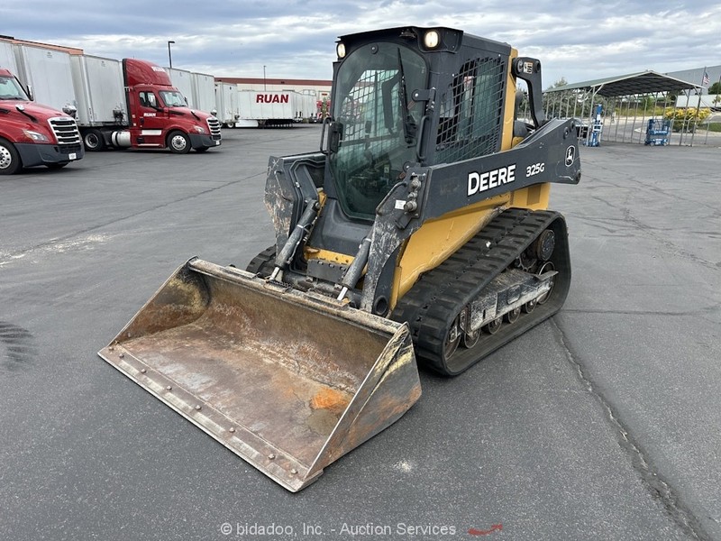 2018 John Deere 325G Skid Steer Track Loader Cab Crawler Bucket Aux Hyd bidadoo
