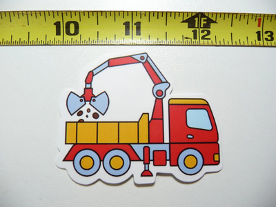 #ad TRUCK MOUNTED SCOOPER DUMP TRUCK SMALL STICKER DECAL HEAVY EQUIPMENT $2.94