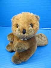 Unbranded Plush Brown Beaver Stuffed Animal Vintage Toy 7"