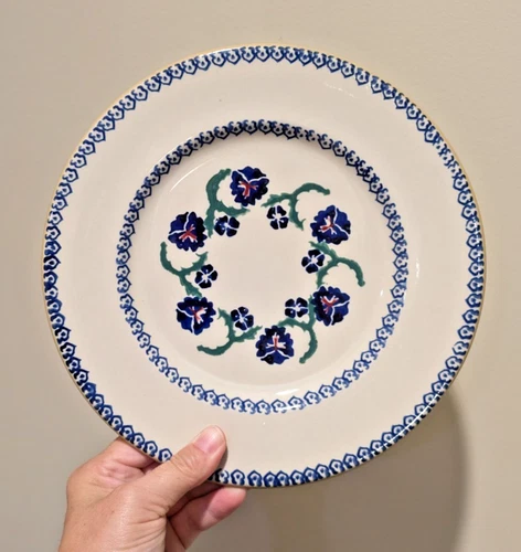 Nicholas Mosse Pottery Handmade Salad Plate Pansy Ireland 8.5" Vintage