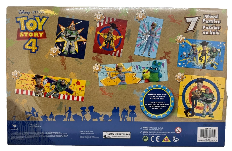Disney Pixar Toy Story 4 - 7 Rompecabezas de Madera y Caja de Almacenamiento Juego Set ¡NUEVO! Foto 2 de 2