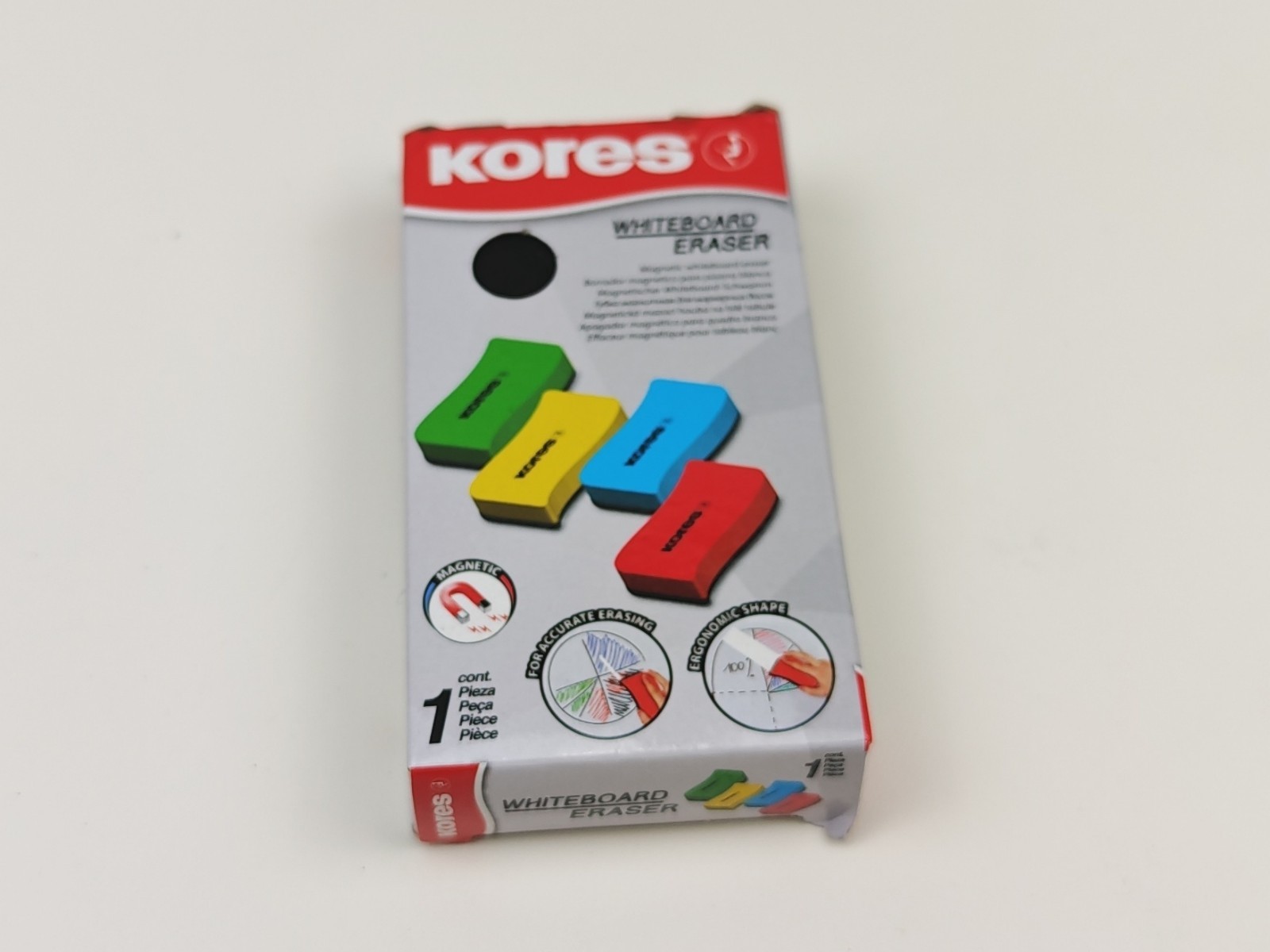 Kores Magnetic Whiteboard Eraser - Lightweight Ergonomic Dry Wipe Eraser