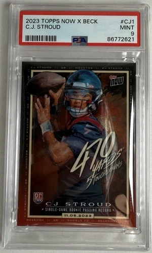 2023 Topps Now x Tyson Beck - CJ Stroud #CJ1 RC Rookie Card - PSA 9 Mint
