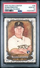 2024 ALLEN & GINTER GOLD FOIL FILIGREE #36 QUINN PRIESTER 19/50 PSA 10