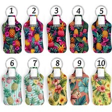 Tropical Summer Key Chain Hand Sanitizer Holder Choose From 10 Designs