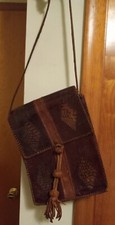 Vintage Hand Tooled Leather Shoulder Bag