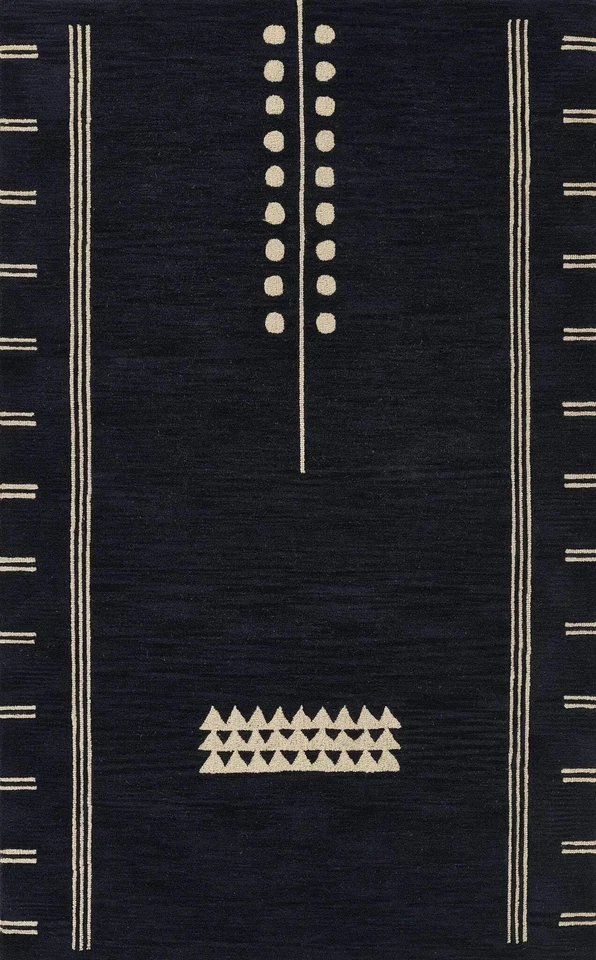 Momeni Simba Wool Hand Tufted Contemporary Indoor Area Rug, Navy, 2'6" X 8' - Image 2 of 4
