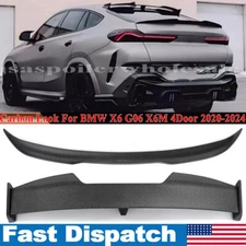 2Pcs Rear Roof Spoiler Trunk Wing Lip For BMW X6 X6M G06 F96 2020-24 Carbon Look