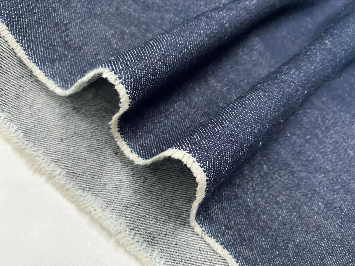 11oz Navy Blue Denim Fabric Enzyme Washed Jeans Cotton Material 66'' wide