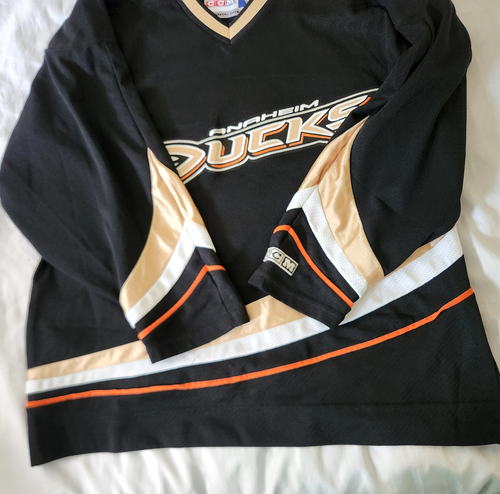 Anaheim Ducks Hockey Jersey NHL CCM Black Gold Men's Adult Size Large - Picture 11 of 15