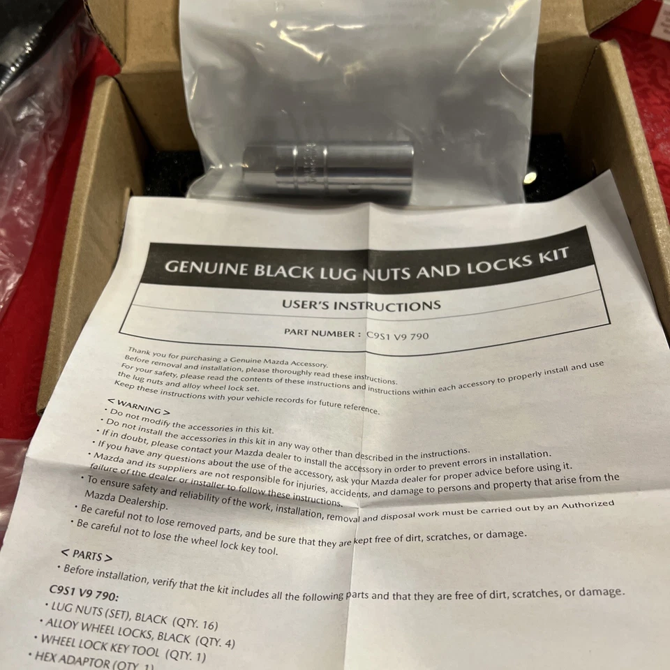 Adaptador de llave de cerradura de rueda negro Mazda 5 orejetas para 3 5 6 CX7 MX5 RX7 RX8 Miata Foto 3 de 4