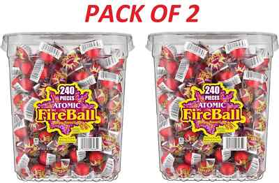 2-240 Atomic Fireball Jawbreaker Candy, Cinnamon, Individually Wrapped 480 Total
