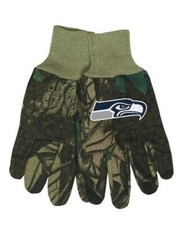 NWT NFL Seattle Seahawks No Slip Gripper Utility Work Gloves W/ Team Logo NEW