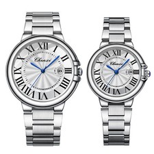 Couple Men Women Classic Date Quartz Wrist Watch Roman Numberals Dial Waterproof