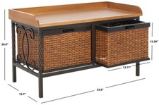 Safavieh NOAH STORAGE BENCH, Reduced Price 2172735382 AMH6528A