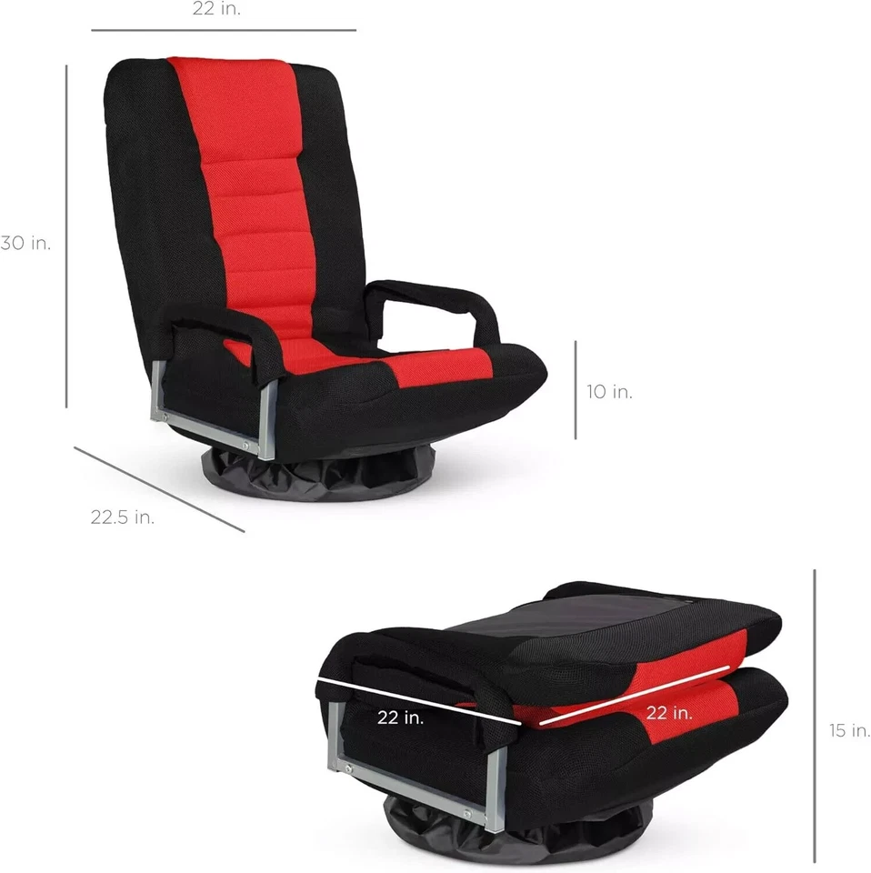 Swivel Gaming Chair 360 Degree Multipurpose Floor Chair Rocker w/Lumbar Support - Image 2 of 4