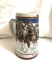 1989 ANHEUSER BUSCH BUDWEISER Holiday Christmas Beer Stein Ceramic Clydesdales — photo 8