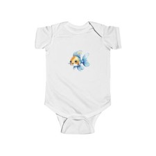 Fish With Blue Fins Infant Fine Jersey Short Sleeve Bodysuit