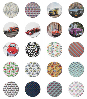 Ambesonne Car Theme Round Non-Slip Rubber Modern Gaming Mousepad, 8''
